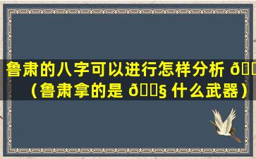 鲁肃的八字可以进行怎样分析 🐎 （鲁肃拿的是 🐧 什么武器）